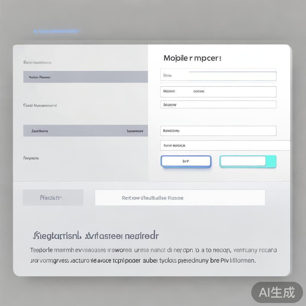 在注册界面，用户需填写个人基本信息，包括手机号、登